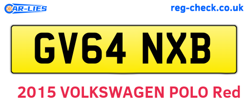 GV64NXB are the vehicle registration plates.