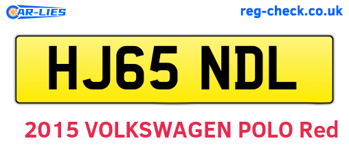 HJ65NDL are the vehicle registration plates.