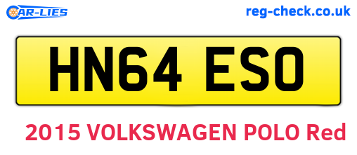 HN64ESO are the vehicle registration plates.