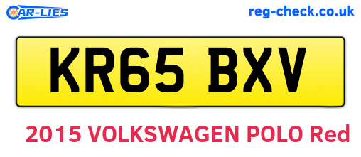 KR65BXV are the vehicle registration plates.