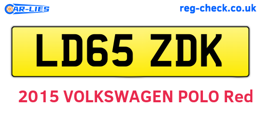 LD65ZDK are the vehicle registration plates.