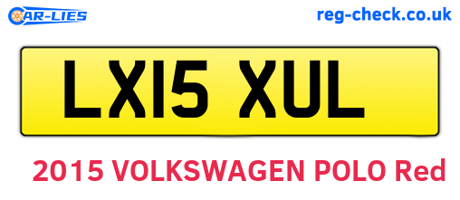 LX15XUL are the vehicle registration plates.