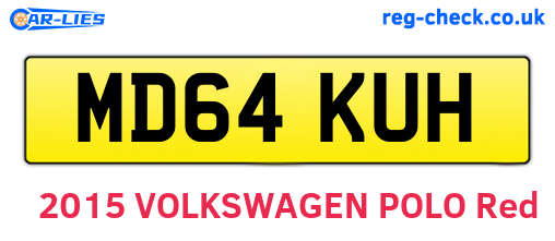 MD64KUH are the vehicle registration plates.