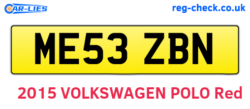 ME53ZBN are the vehicle registration plates.
