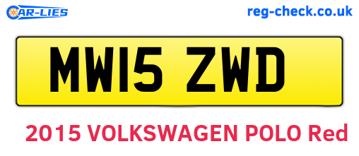 MW15ZWD are the vehicle registration plates.