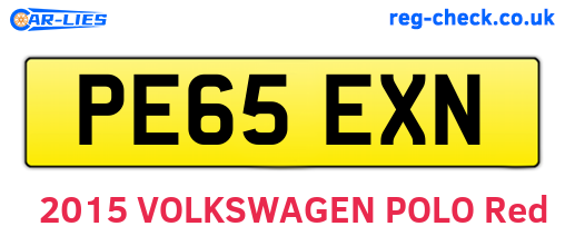 PE65EXN are the vehicle registration plates.