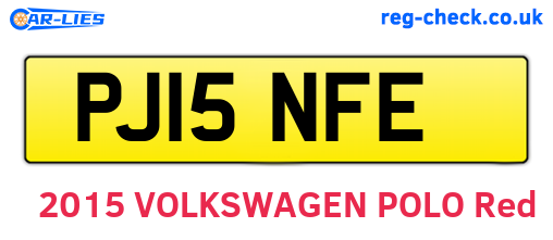 PJ15NFE are the vehicle registration plates.
