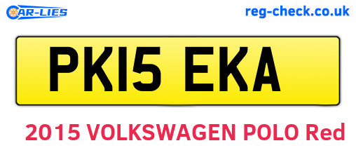 PK15EKA are the vehicle registration plates.