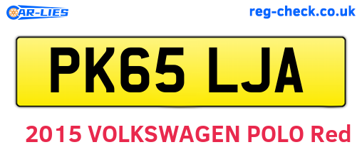 PK65LJA are the vehicle registration plates.