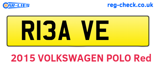R13AVE are the vehicle registration plates.