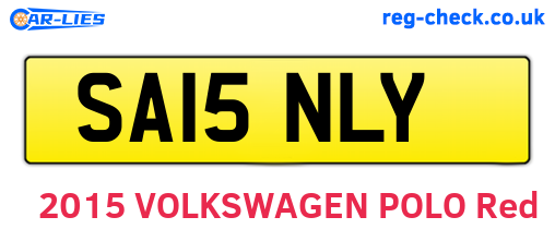 SA15NLY are the vehicle registration plates.