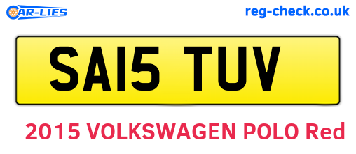SA15TUV are the vehicle registration plates.