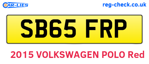SB65FRP are the vehicle registration plates.