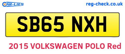 SB65NXH are the vehicle registration plates.