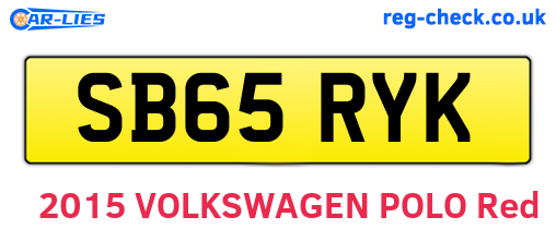 SB65RYK are the vehicle registration plates.