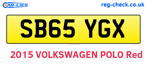 SB65YGX are the vehicle registration plates.
