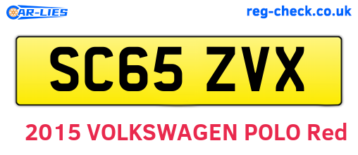 SC65ZVX are the vehicle registration plates.