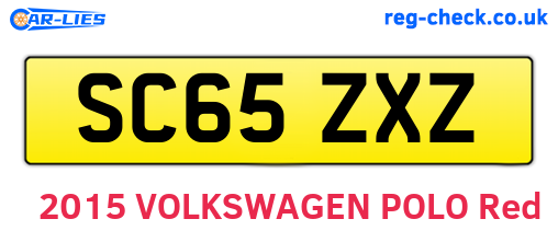 SC65ZXZ are the vehicle registration plates.