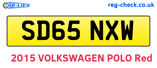 SD65NXW are the vehicle registration plates.