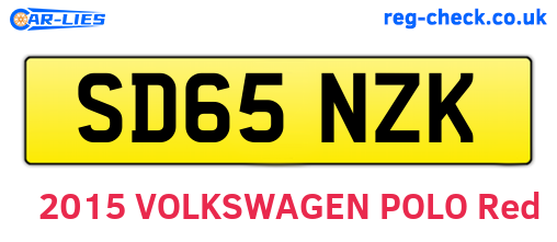 SD65NZK are the vehicle registration plates.