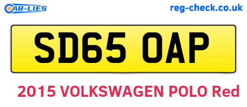 SD65OAP are the vehicle registration plates.