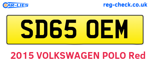 SD65OEM are the vehicle registration plates.