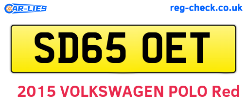 SD65OET are the vehicle registration plates.