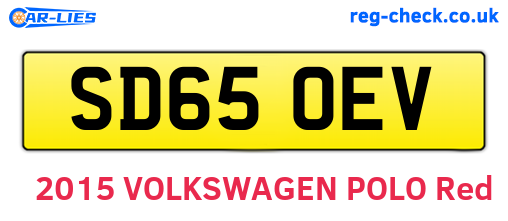 SD65OEV are the vehicle registration plates.