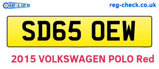 SD65OEW are the vehicle registration plates.