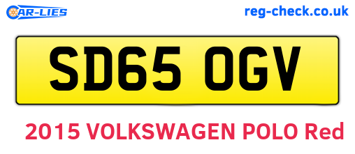 SD65OGV are the vehicle registration plates.