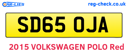 SD65OJA are the vehicle registration plates.