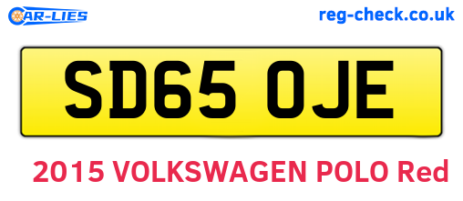 SD65OJE are the vehicle registration plates.