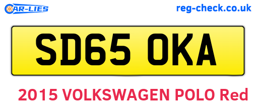 SD65OKA are the vehicle registration plates.