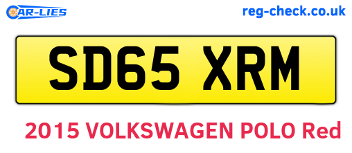 SD65XRM are the vehicle registration plates.