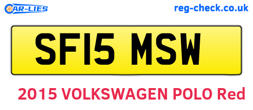 SF15MSW are the vehicle registration plates.