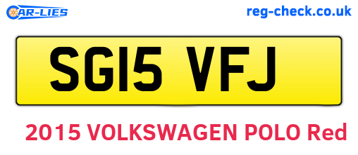 SG15VFJ are the vehicle registration plates.