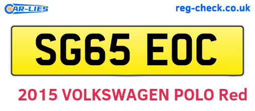 SG65EOC are the vehicle registration plates.