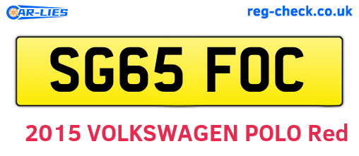 SG65FOC are the vehicle registration plates.