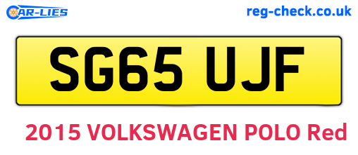 SG65UJF are the vehicle registration plates.