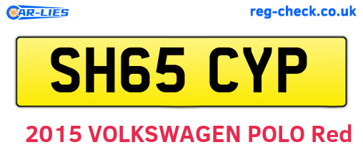 SH65CYP are the vehicle registration plates.