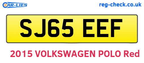 SJ65EEF are the vehicle registration plates.