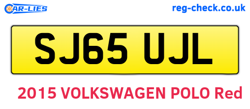 SJ65UJL are the vehicle registration plates.
