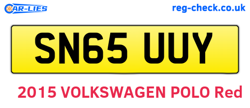 SN65UUY are the vehicle registration plates.