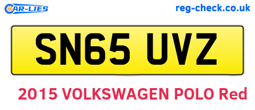 SN65UVZ are the vehicle registration plates.