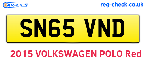SN65VND are the vehicle registration plates.