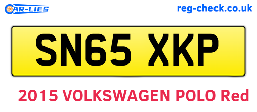 SN65XKP are the vehicle registration plates.
