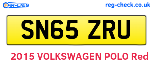 SN65ZRU are the vehicle registration plates.