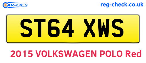 ST64XWS are the vehicle registration plates.