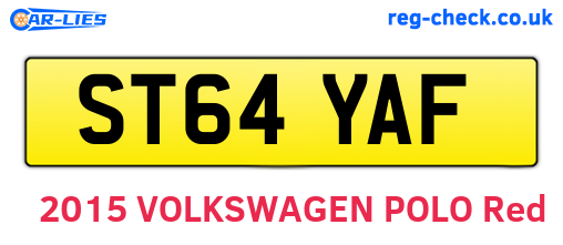 ST64YAF are the vehicle registration plates.