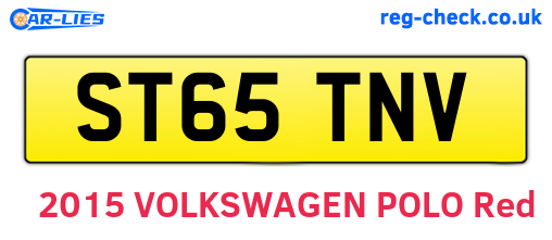 ST65TNV are the vehicle registration plates.
